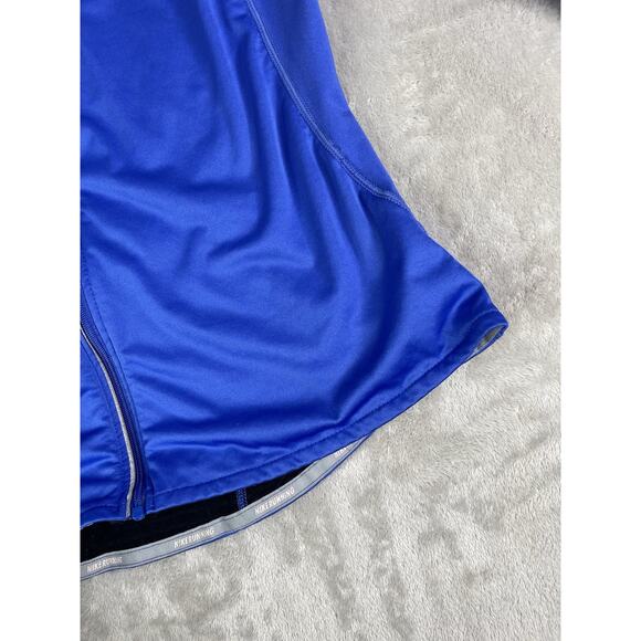 Nike Dri-Fit Women’s Full Zip Blue Athletic Jacket Size Med Thumb Holes Pockets - Picture 10 of 16